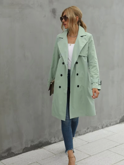 Ember – Casual dames trenchcoat met lange mouwen en tailleceintuur