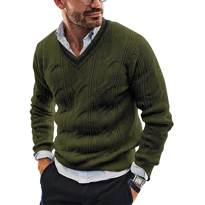 Pascal | Casual Slim Fit V Hals Lange Mouw Gebreide Trui