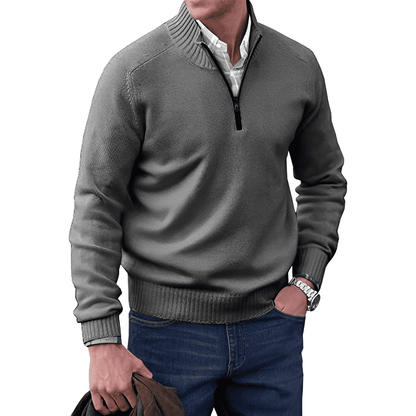 Olan | Elegante Kasjmier Trui met Kwartrits
