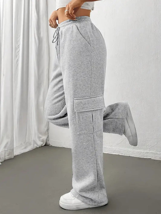 Piper - Casual Herfst Joggingbroek met Klepzakken en Rechte Pijpen voor Vrouwen