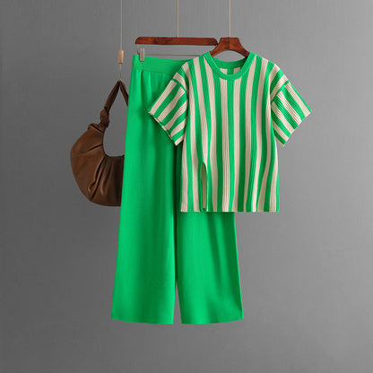 Ruth | Casual verticale streep top & broek set