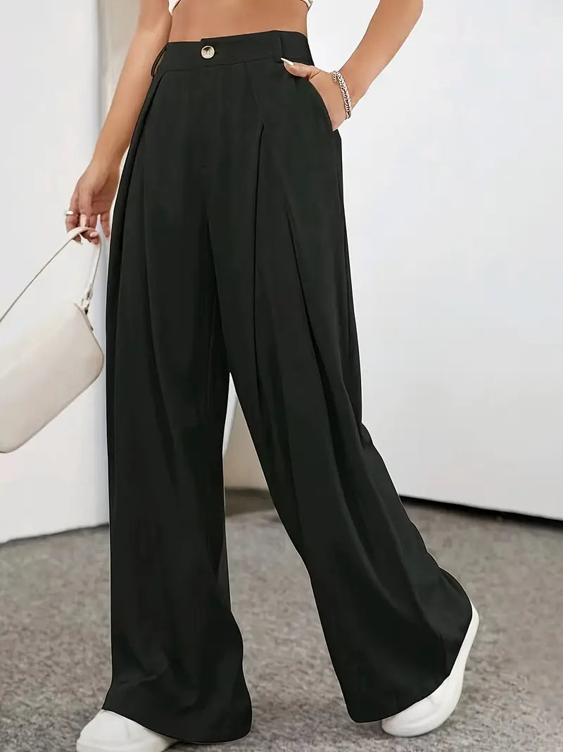 Dina - Chique Herfst Hoge Taille Plissé Broek voor Vrouwen