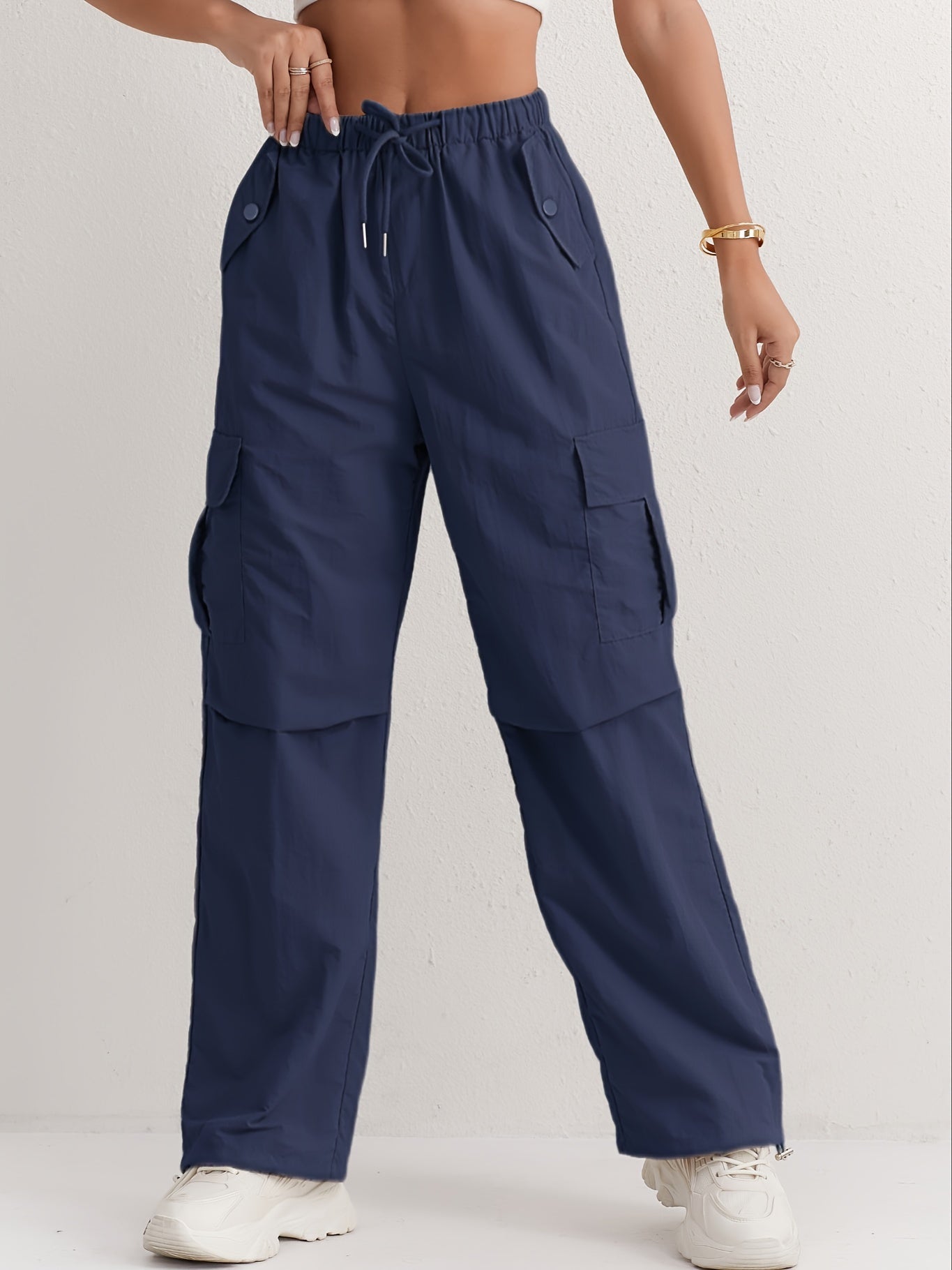 Adriana - Streetwear Lente Cargo Broek met Rechte Pijpen voor Vrouwen