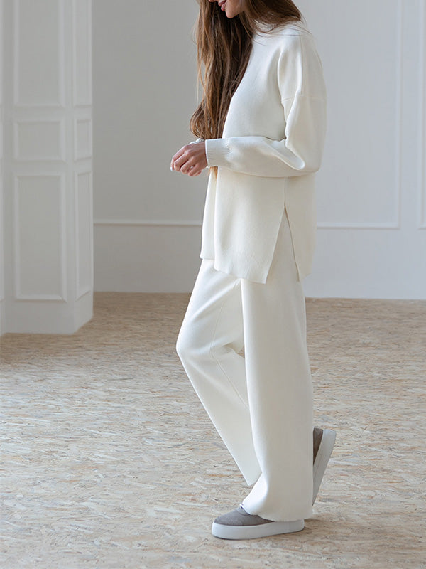 Leilani | Casual coltrui met split en broek Set