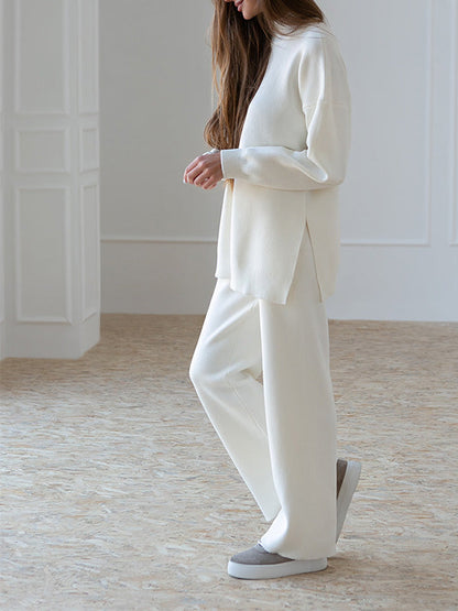 Leilani | Casual coltrui met split en broek Set