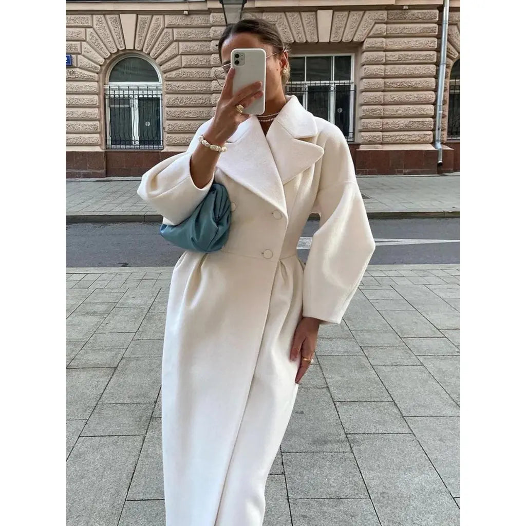 Lara - Lange Luxe Wollen Mantel