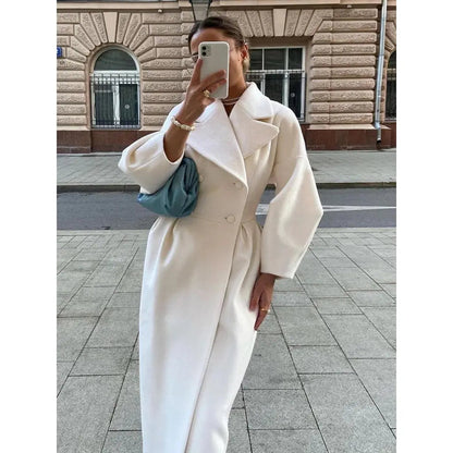 Lara - Lange Luxe Wollen Mantel