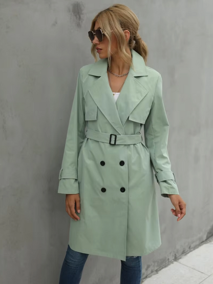 Ember – Casual dames trenchcoat met lange mouwen en tailleceintuur