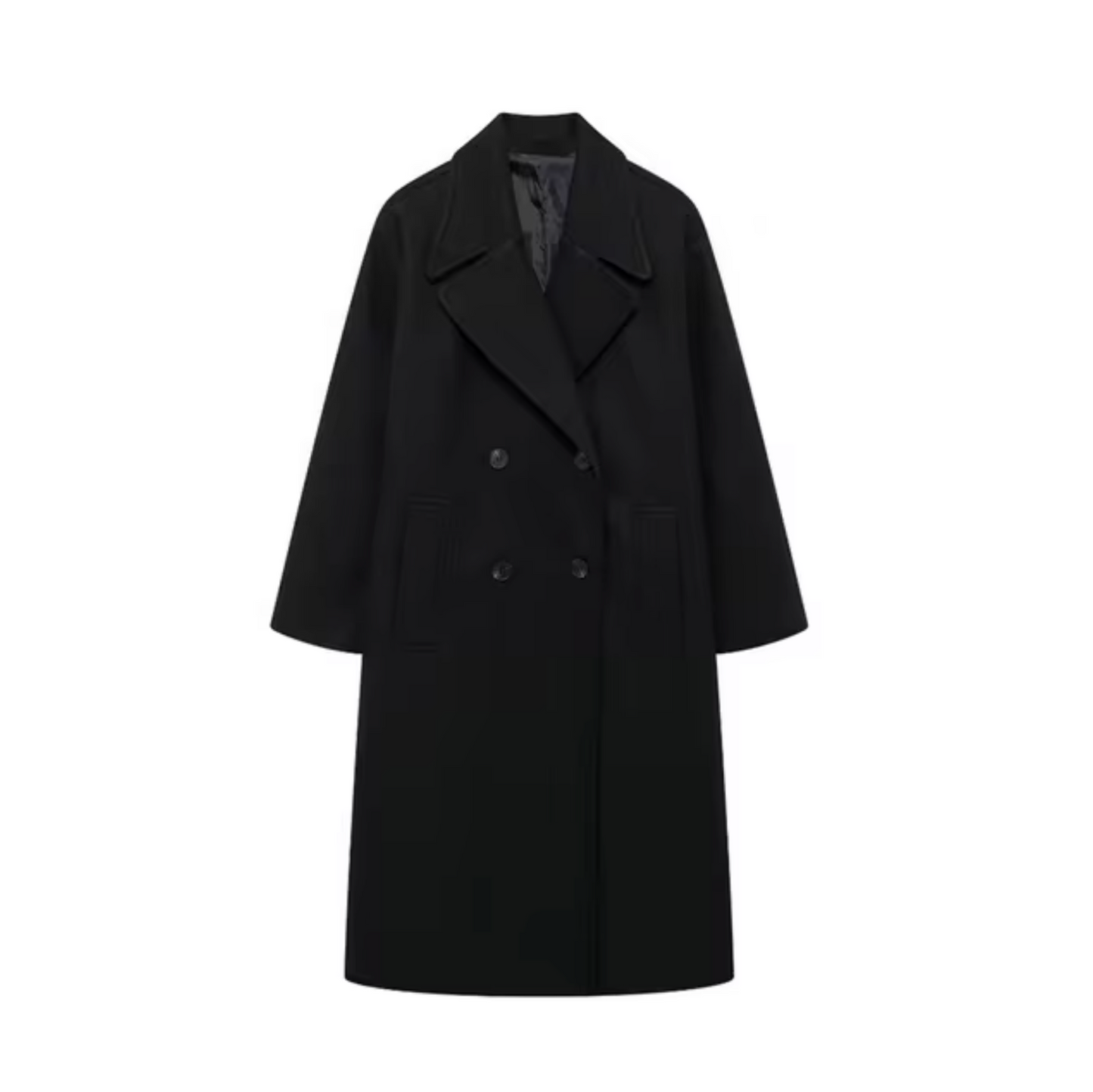 Carla – Klassieke halflange trenchcoat met dubbele rij knopen