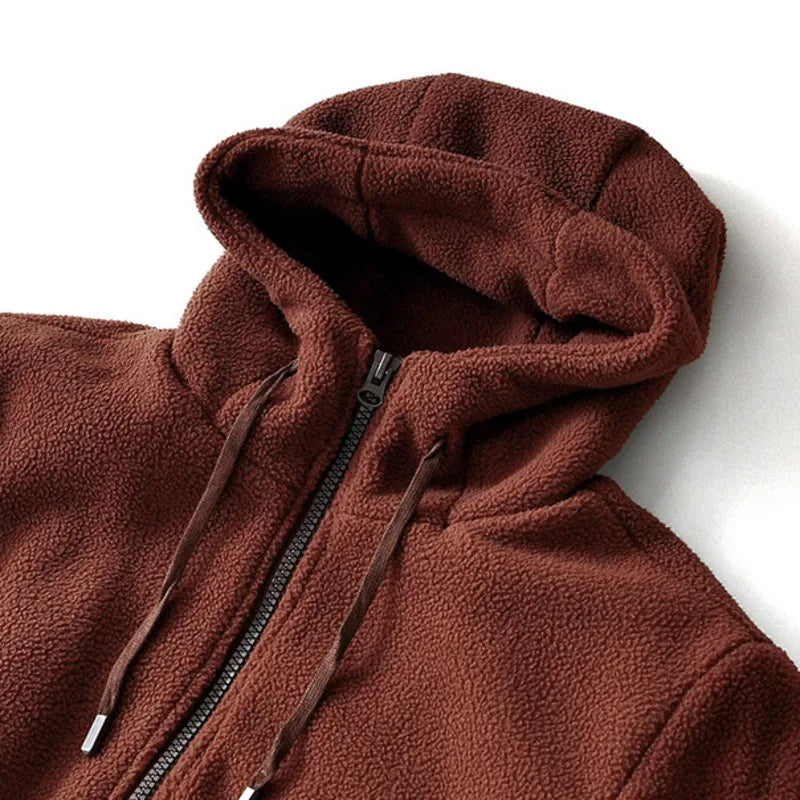 Marvin | Klassieke hoodie van pluizig fleece met rits