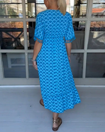 Casual Jurk met V-hals en Print