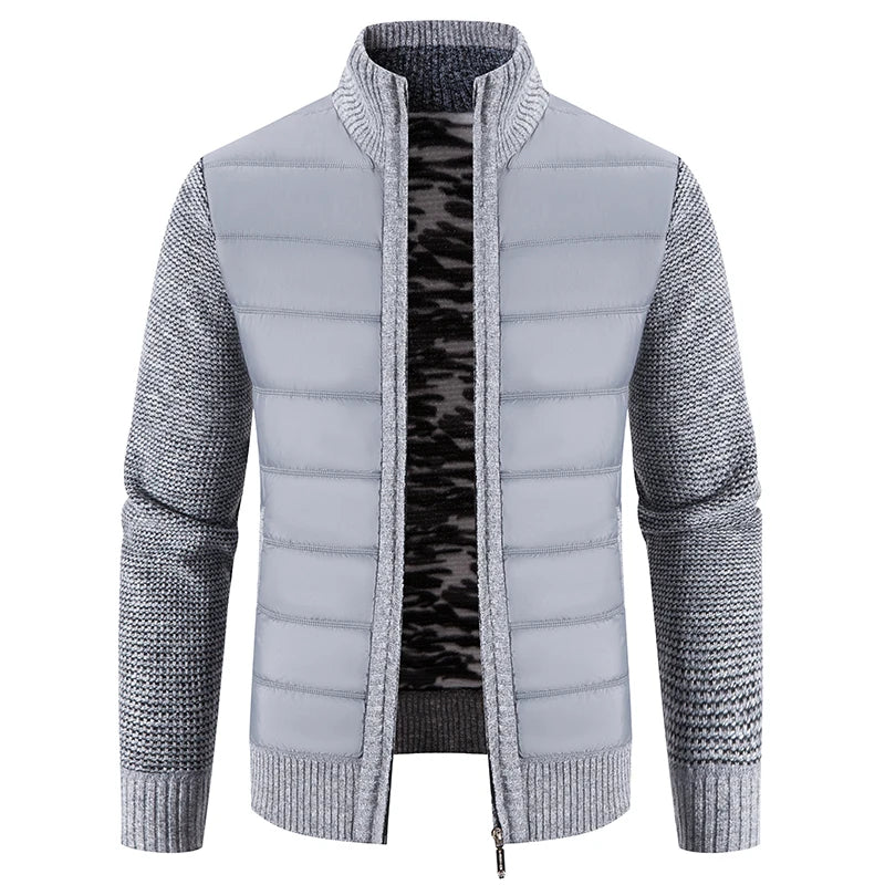 Stellan | Trendy patchwork warme trui met volledige rits