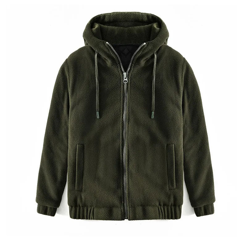Marvin | Klassieke hoodie van pluizig fleece met rits