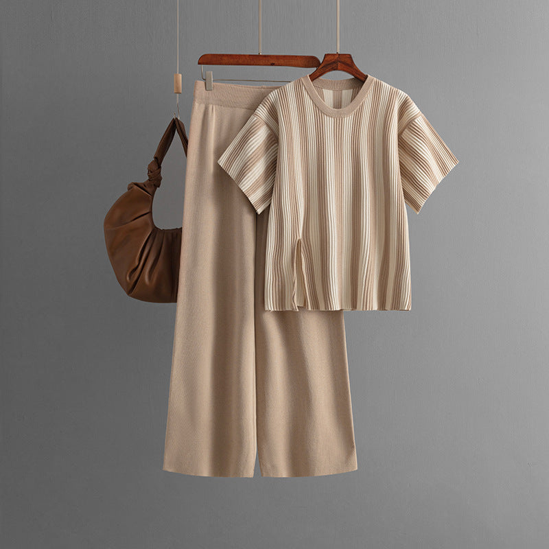 Ruth | Casual verticale streep top & broek set