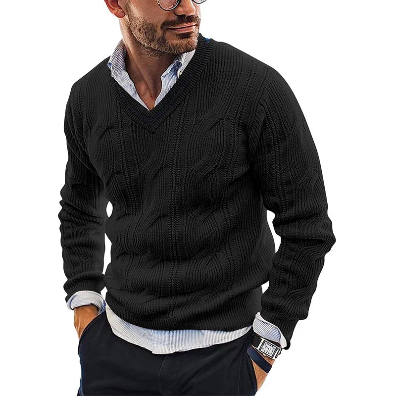 Pascal | Casual Slim Fit V Hals Lange Mouw Gebreide Trui