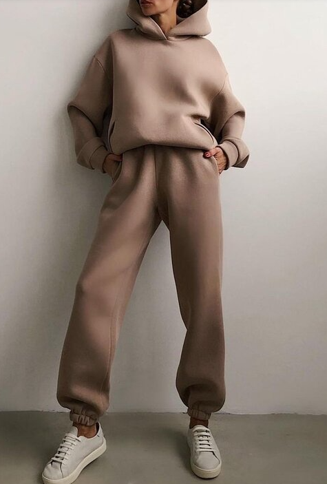 Venessa | Elegante capuchonjack en -broek Tweedelige set