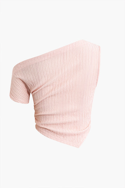 Vianca | Asymmetrische Textuur Top en Rok Set