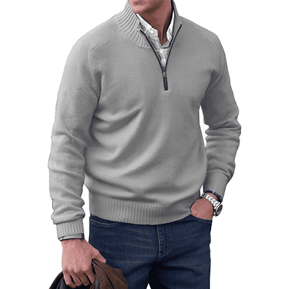 Olan | Elegante Kasjmier Trui met Kwartrits