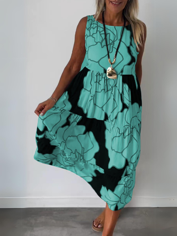 Maja™ - Stijlvolle Midi-Jurk met Bloemenprint