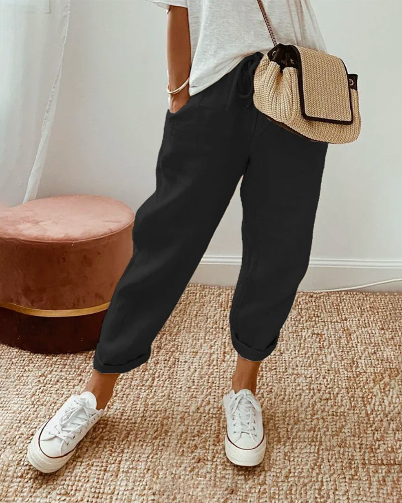 Helen - Comfortabele Effen Broek voor de Zomer voor Vrouwen