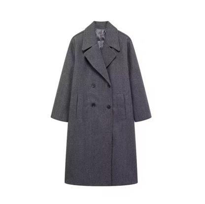 Carla – Klassieke halflange trenchcoat met dubbele rij knopen