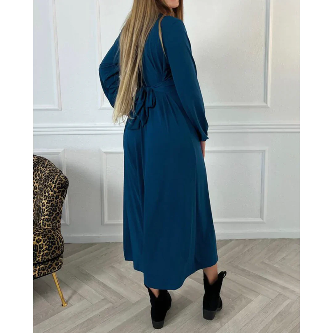 Sexy Effen Jurk met Lange Mouwen