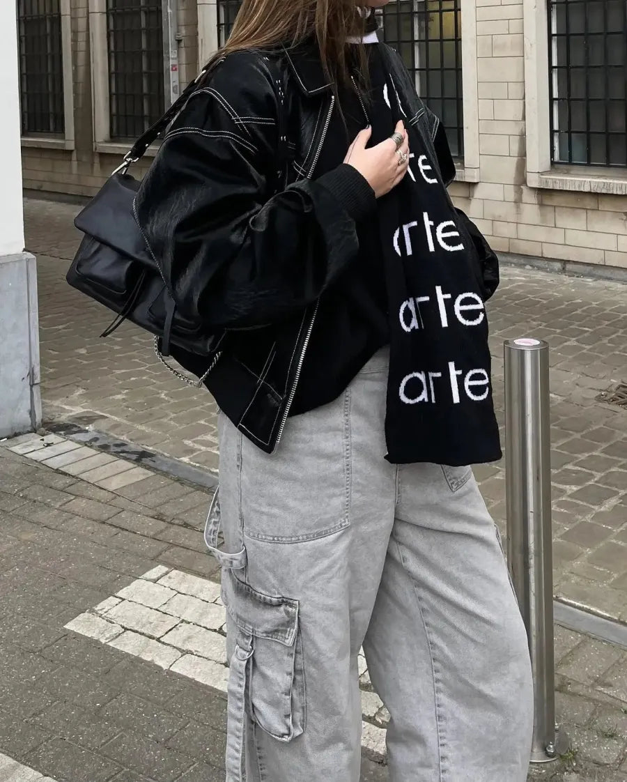 Riviera™ | Overmaatse Leren Jas met Stijlvolle Pasvorm