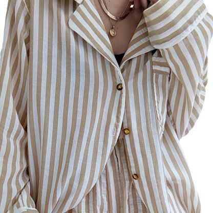 Belara | Chic Gestreept shirt en korte broek set