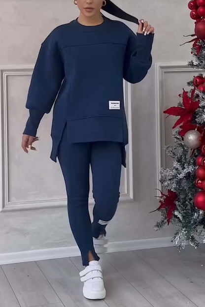 Verda | Casual elegante oversized trui en leggingset met splitjes