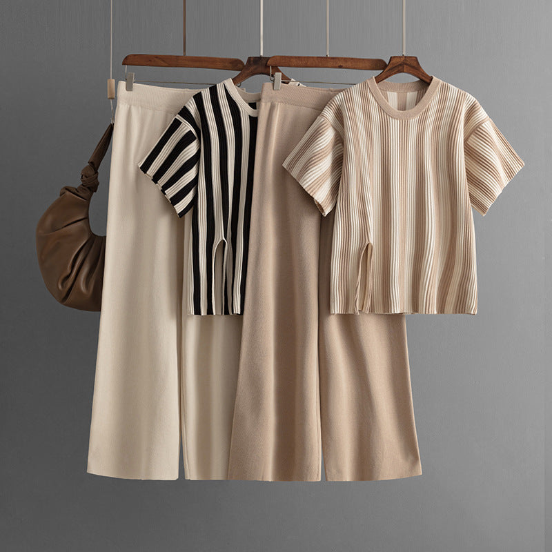 Ruth | Casual verticale streep top & broek set