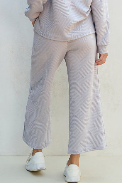 Nicola | Casual V-hals top met kraag & wijde broek set
