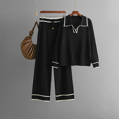 Doris | Stijlvolle Contrastkleur Casual Tweedelige Set