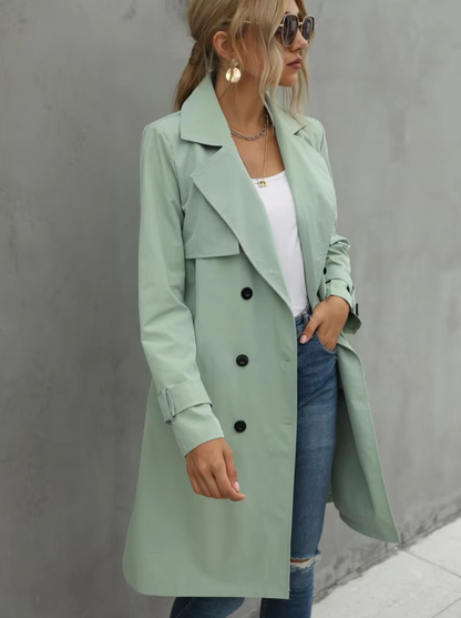 Ember – Casual dames trenchcoat met lange mouwen en tailleceintuur