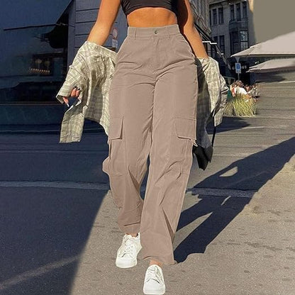 Jade - Streetwear Lente Cargo Broek High Waist voor Vrouwen