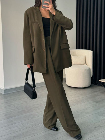 Anara | Elegante oversized blazer & broek voor op kantoor - stijlvol zakelijk kostuum