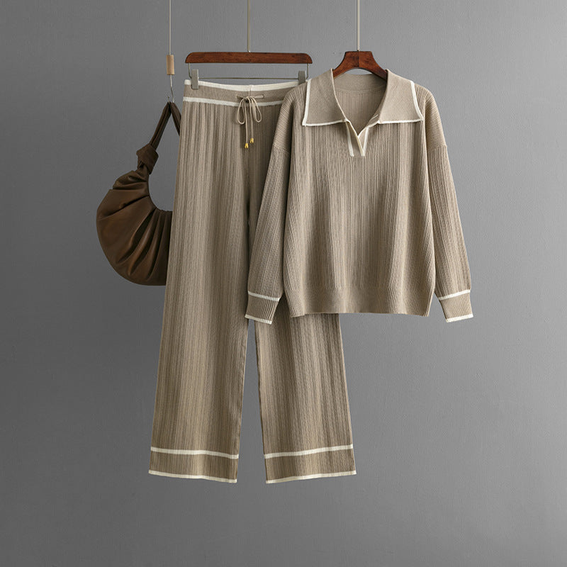 Doris | Stijlvolle Contrastkleur Casual Tweedelige Set