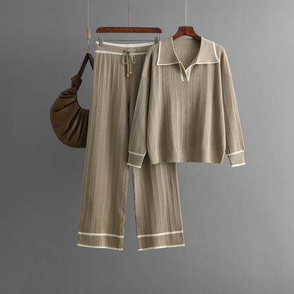 Doris | Stijlvolle Contrastkleur Casual Tweedelige Set