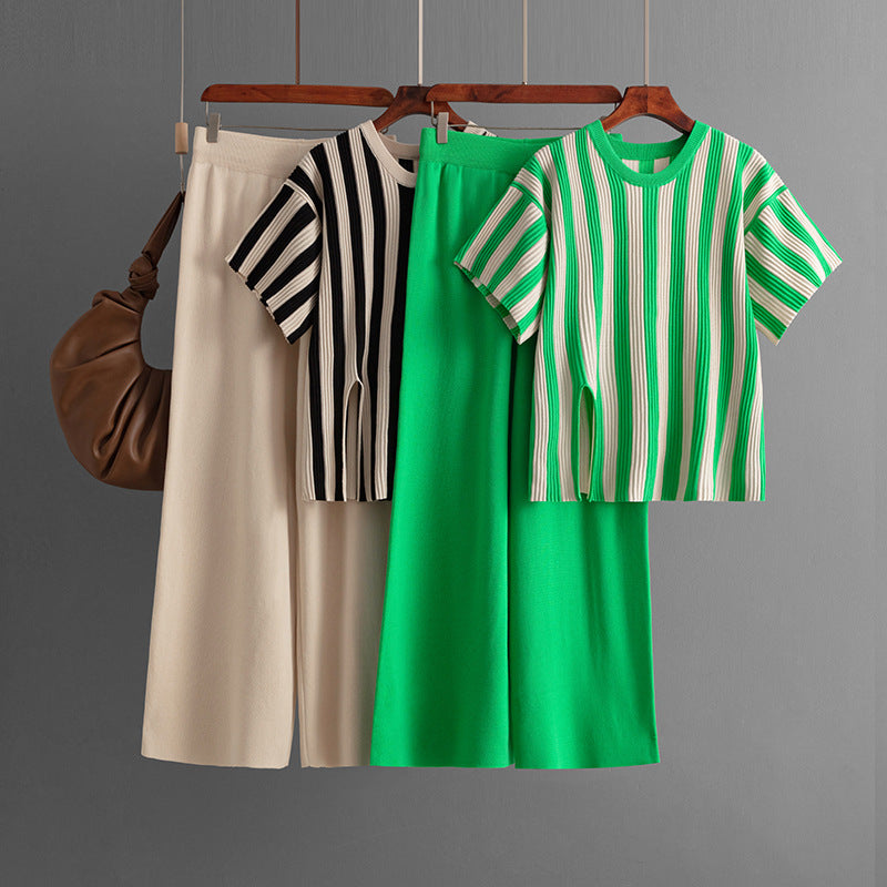 Ruth | Casual verticale streep top & broek set