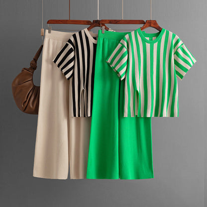 Ruth | Casual verticale streep top & broek set
