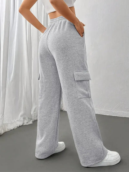 Piper - Casual Herfst Joggingbroek met Klepzakken en Rechte Pijpen voor Vrouwen