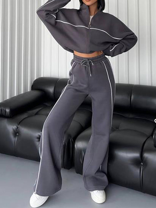 Urbana | Trendy trainingspak met rits en gevoerde zoomdetails