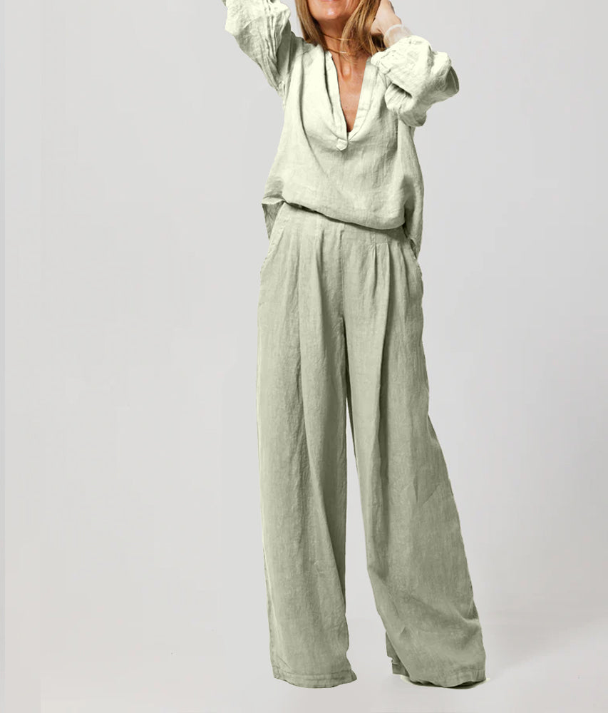 Hope | Casual linnen tweedelige set