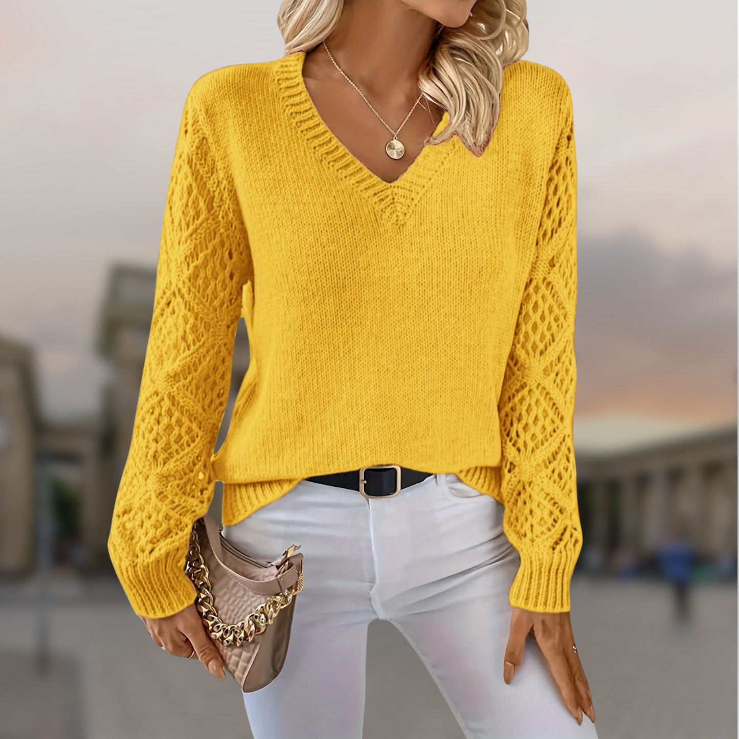 Katarina™ | Trui met mouwenpatroon voor dames