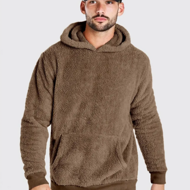 Davian | Unisex knusse fleece hoodie - Zachte, warme trui met kangoeroezak voor alle seizoenen