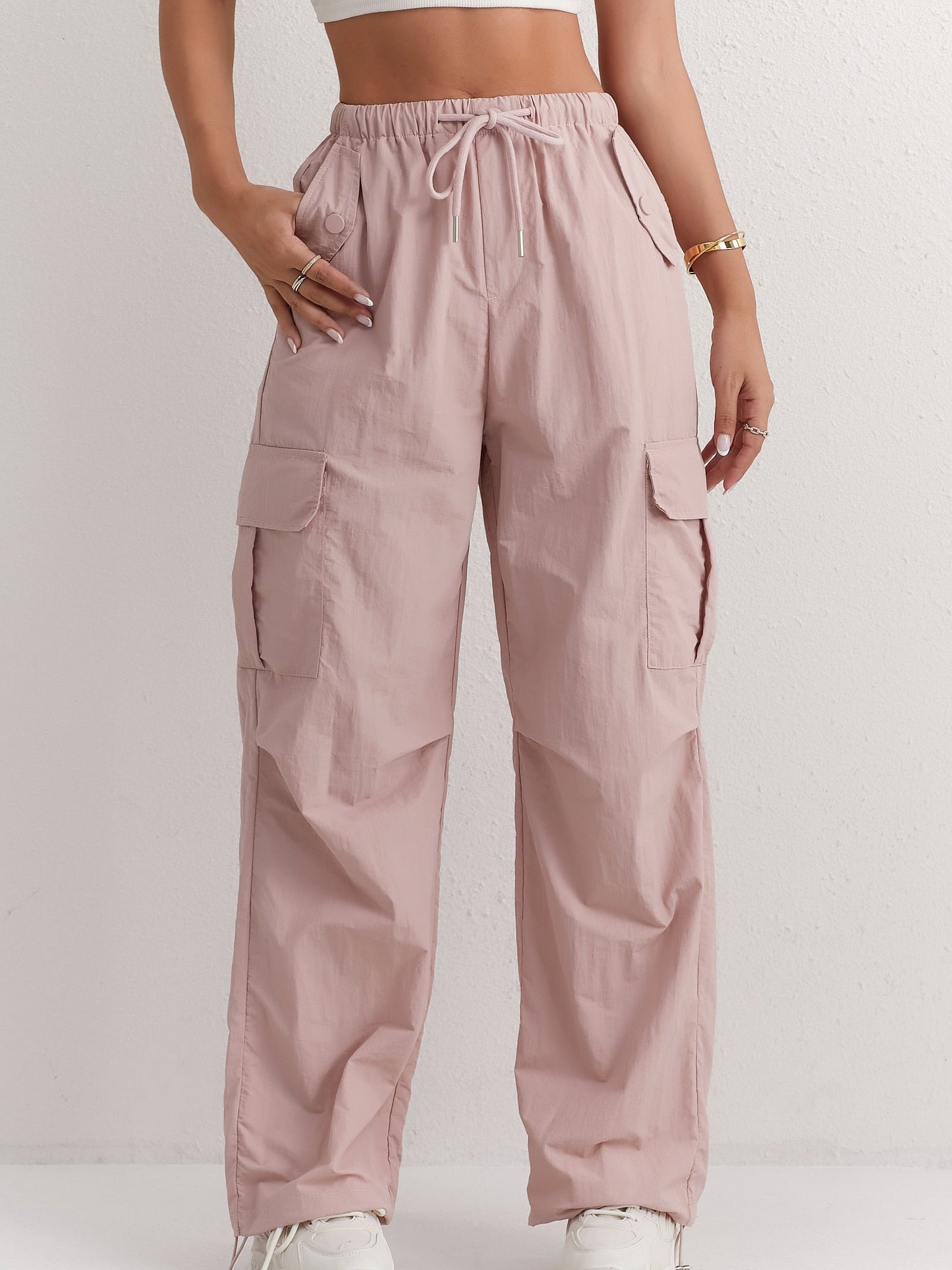 Adriana - Streetwear Lente Cargo Broek met Rechte Pijpen voor Vrouwen