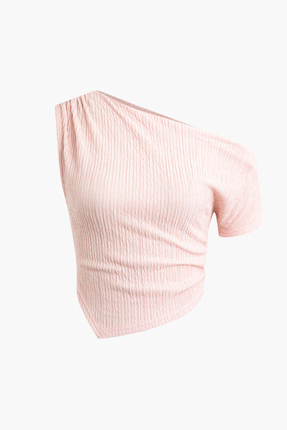 Vianca | Asymmetrische Textuur Top en Rok Set
