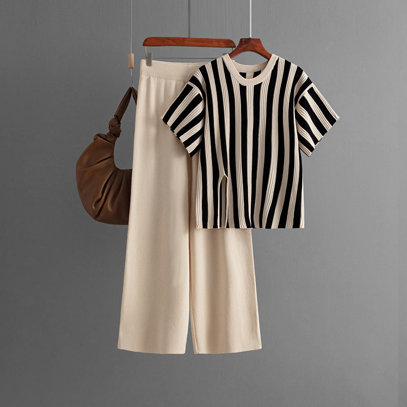 Ruth | Casual verticale streep top & broek set