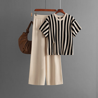 Ruth | Casual verticale streep top & broek set