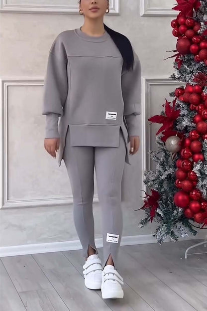 Verda | Casual elegante oversized trui en leggingset met splitjes