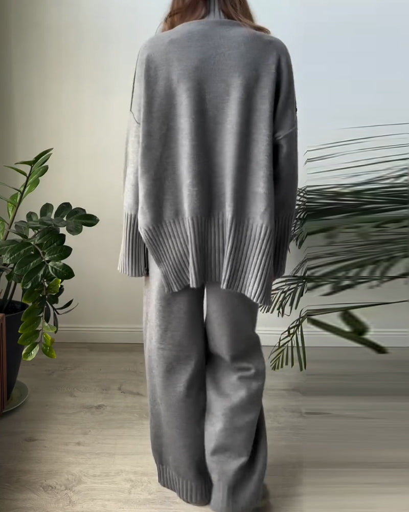 Magnolia | Klassieke losse coltrui & broek tweedelige set